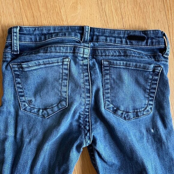 KUT From The Kloth Medium Blue Distressed Denim Jeans Skinny Legs Size 2 - Picture 11 of 12